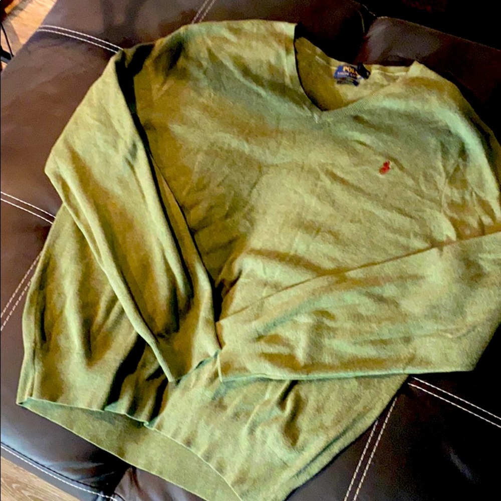 V Neck Green Polo Ralph Lauren sweater